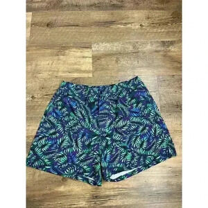 Lords Of Harlech Quack Leaves Swim Shorts Green Purple Men's L Mesh Lined